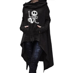 Long Sweatshirts Woman Irregular Letters Cloak Halloween - Mubimart - Sweatshirts 