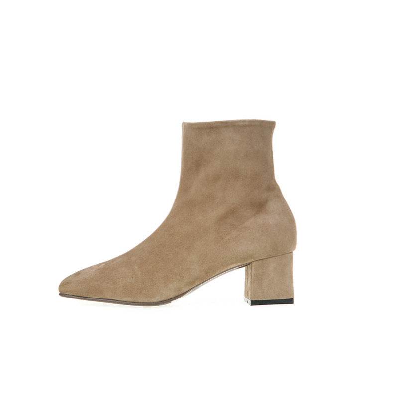 Women's Square Toe Thick Heel Martin Boots - Mubimart