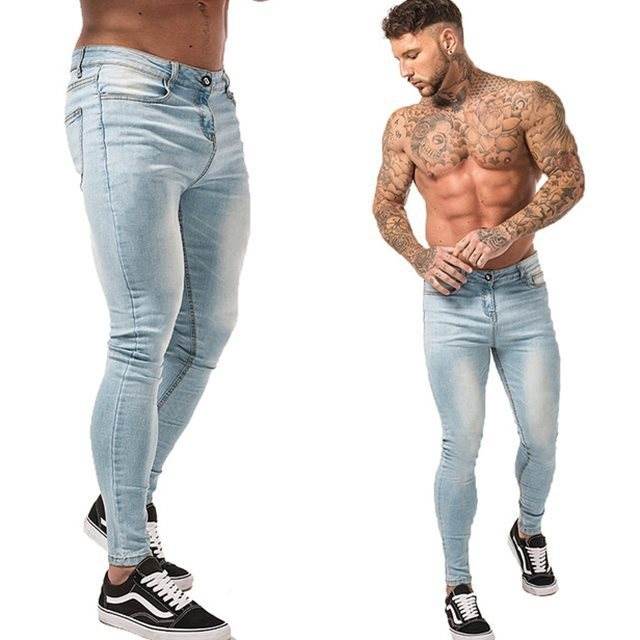 Patchwork Pants Jeans Men's Fit - Mubimart