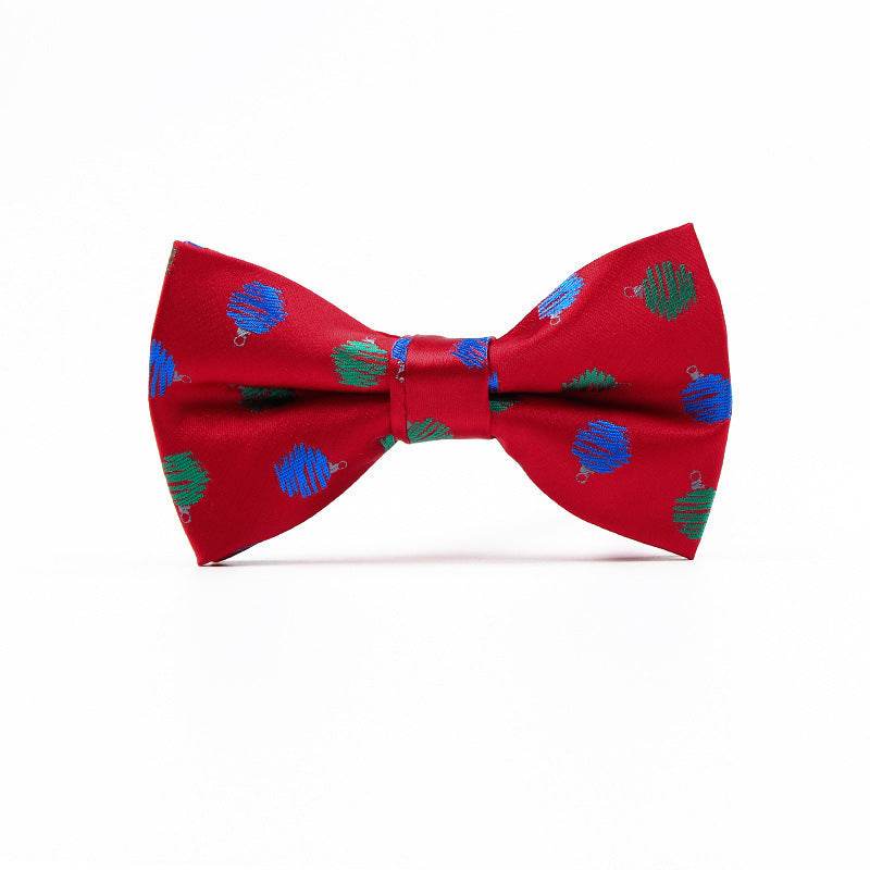 Mens Christmas Fashion Casual Print Bow Tie - Mubimart