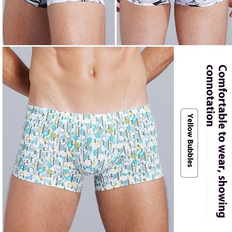Ice Silk Fashion Printed Boxers - Mubimart