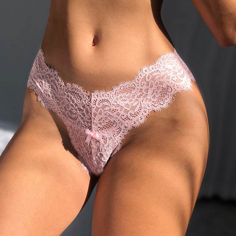 Women's Low-waisted Lace Thong - Mubimart