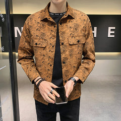 Trendy Slim Spring Thin Shirt Jacket Youth Handsome Loose Jacket