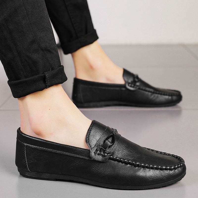 Mens Fashion Soft Sole Casual Leather Shoes - Mubimart