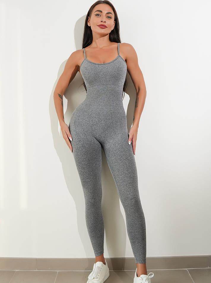 Womens Sexy Unitard One Piece Jumpsuit Spaghetti Strap Tummy Control Rompers Sleeveless Bodysuits Outfits - Mubimart