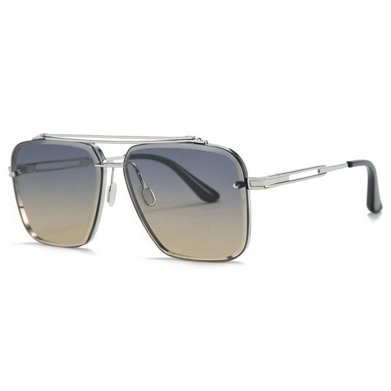 Mens Fashion Double Beam Cut Edge Sunglasses - Mubimart