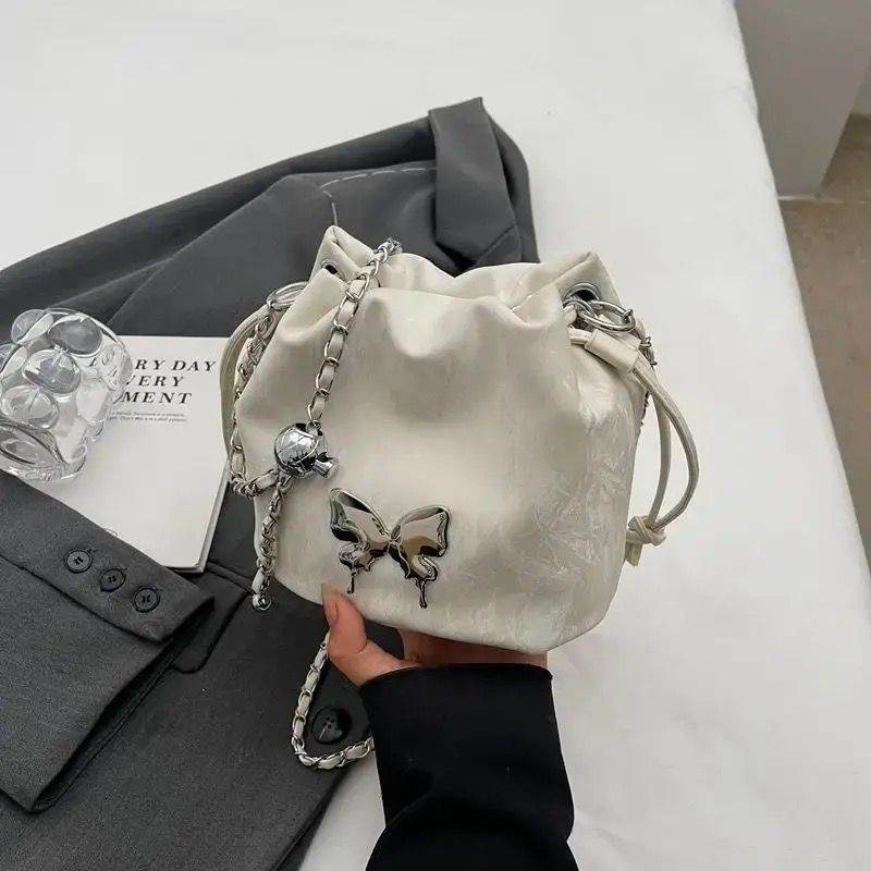 Designer Chain Crossbody Fashion Bucket Bag - Mubimart