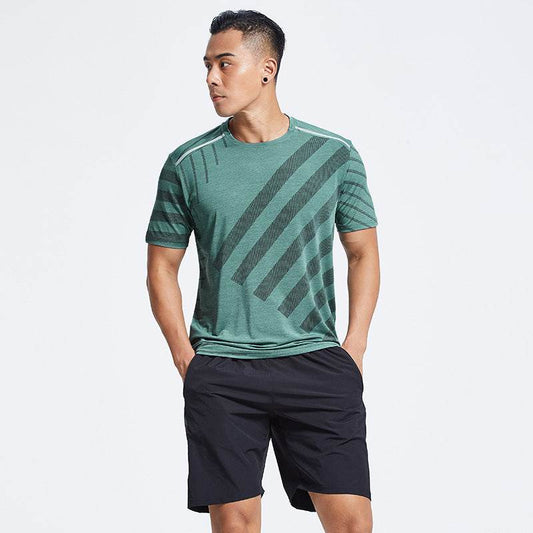 Workout Clothes Men's Short-sleeved Shirt Sports Suit Breathable T-shirt - Mubimart
