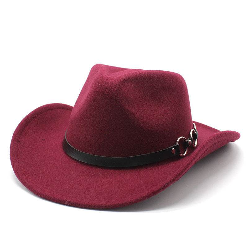 60cm Woolen Hat Gentleman Fedora Hat Flat Brim Big Brim Hat - Mubimart