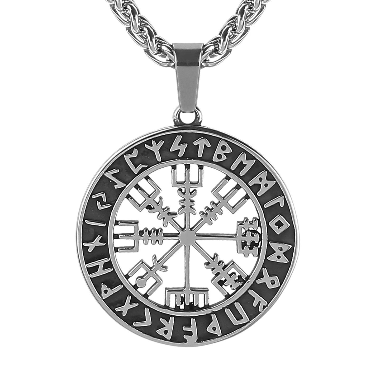 Lun Rune Pendant Necklace Men - Mubimart