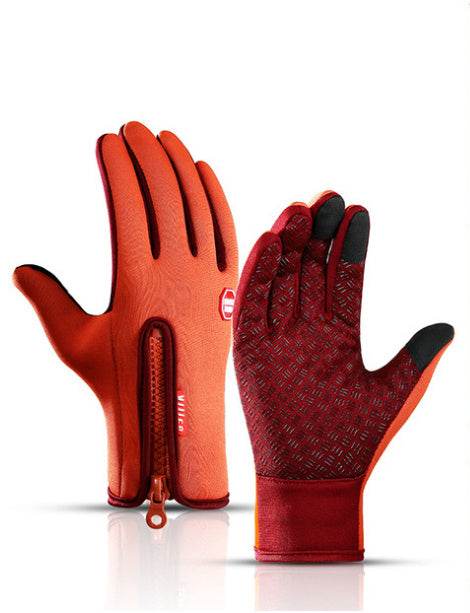 Winter Gloves Touch Screen Riding Motorcycle Sliding Waterproof Sports Gloves With Fleece - Mubimart