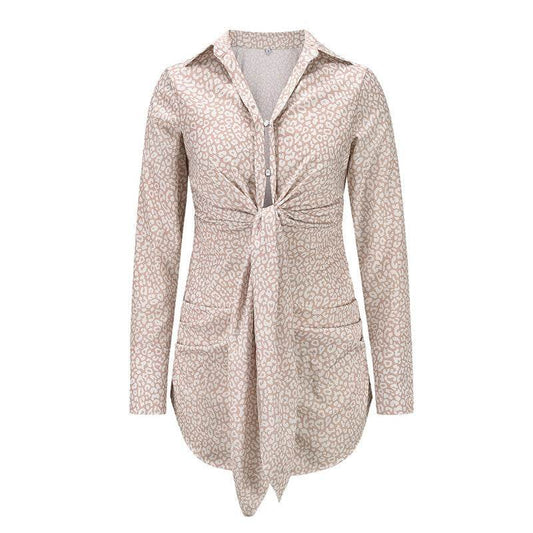 Fashion Sexy Slim Dress Plus Size Printed Shirt - Mubimart