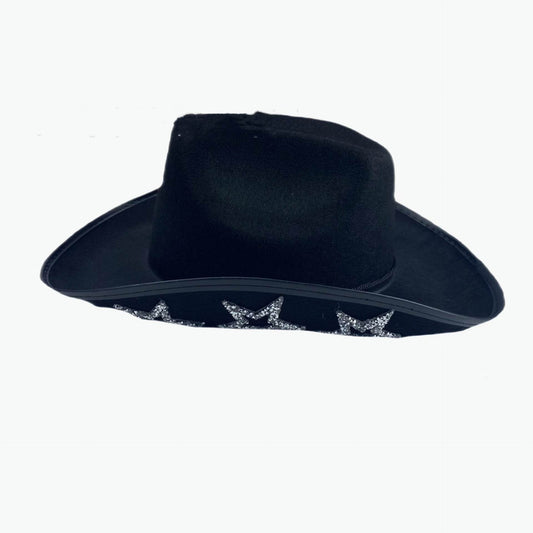 Western Cowboy Hat Rhinestone Five-pointed Star Fedora Hat - Mubimart