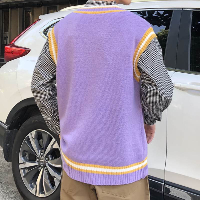 V Neck Vest Men's Autumn Sweater - Mubimart