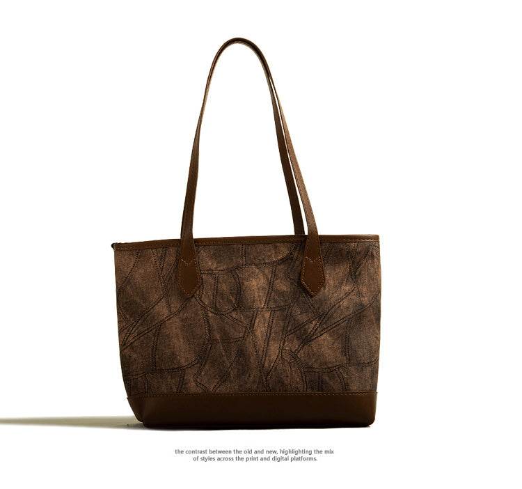 Large Capacity Rhombus Simple Tote Bag Women - Mubimart