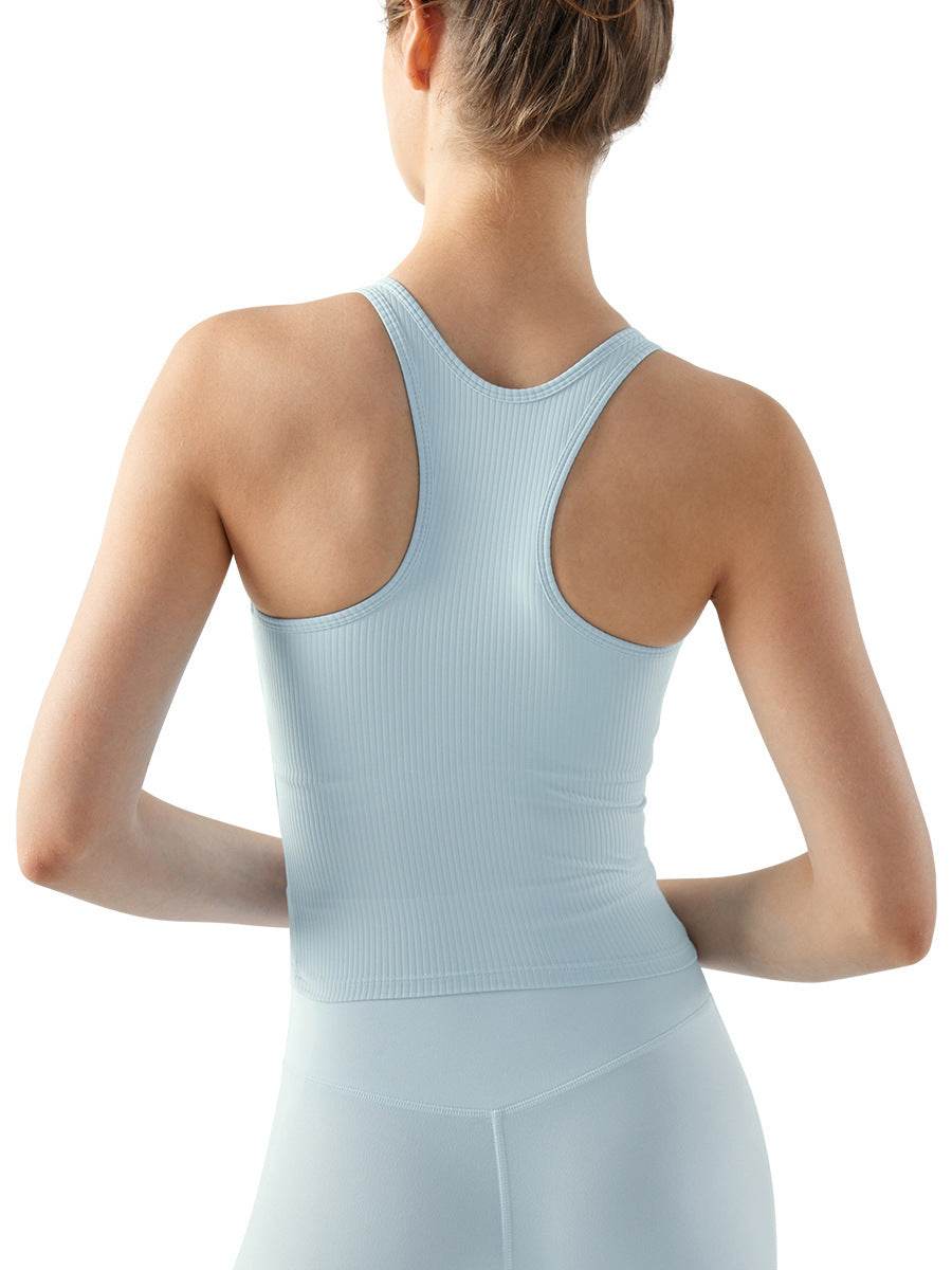 Yoga Workout Clothes Top With Chest Pad - Mubimart