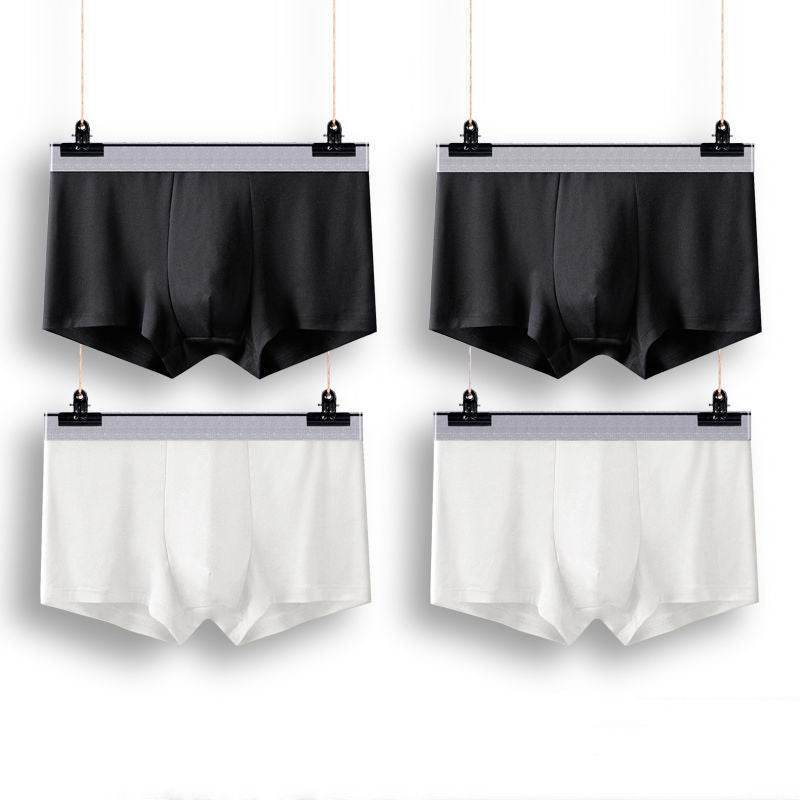 Men's Ice Silk Boxer Crotch Boxer Briefs Underpants - Mubimart