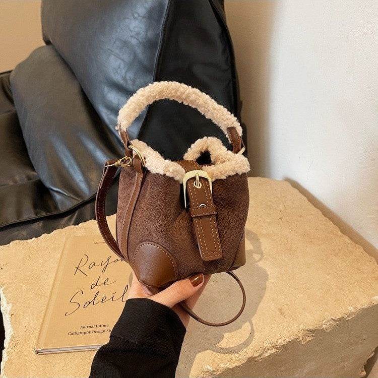 Crossbody Bags Women Shoulder Bag Casual Retro Plush Bag Versatile Plush Designer Bags Purse And Handbags Female Bags - Mubimart