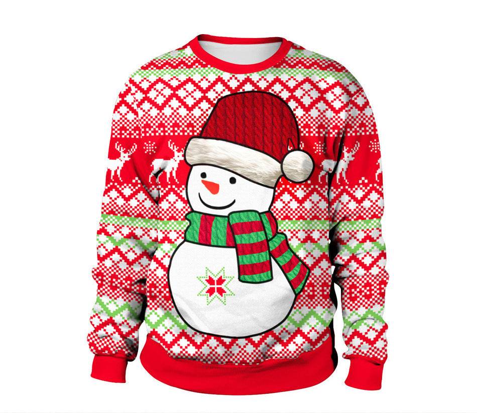 Autumn Winter Fashion Ugly Christmas Sweater Santa Elf Funny Pullover Womens Mens Print Sweaters Tops Clothing - Mubimart