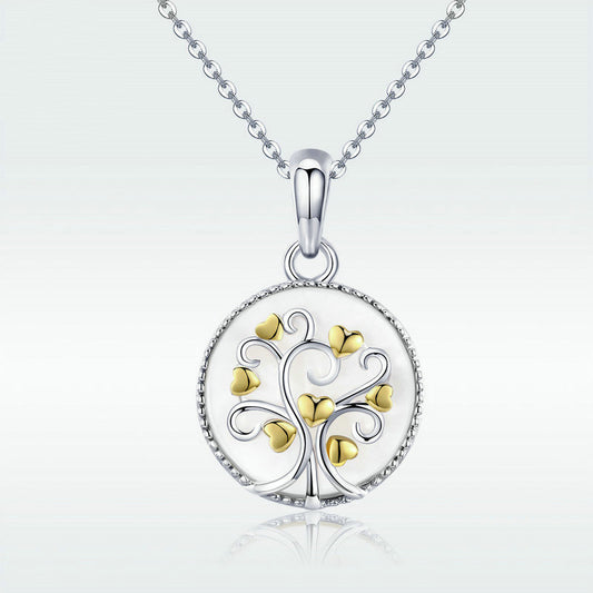 Sterling Silver Necklace Oval Gold-plated Necklace Women