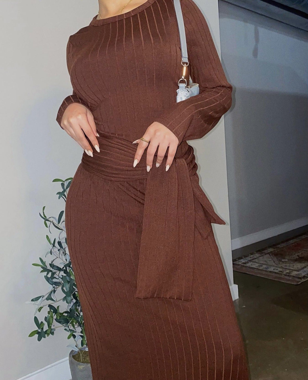 Middle East Dubai Robe Plus Size Knitted Muslim Dress - Mubimart -  