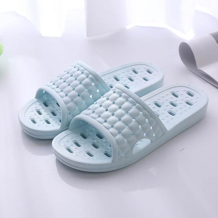 Summer House Shoes Non-slip Hollow Sole Design Floor Bathroom Slipper For Women Men - Mubimart