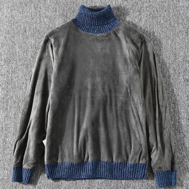 Middle-aged And Young Plus Size Turtleneck Plus Fleece Sweater - Mubimart