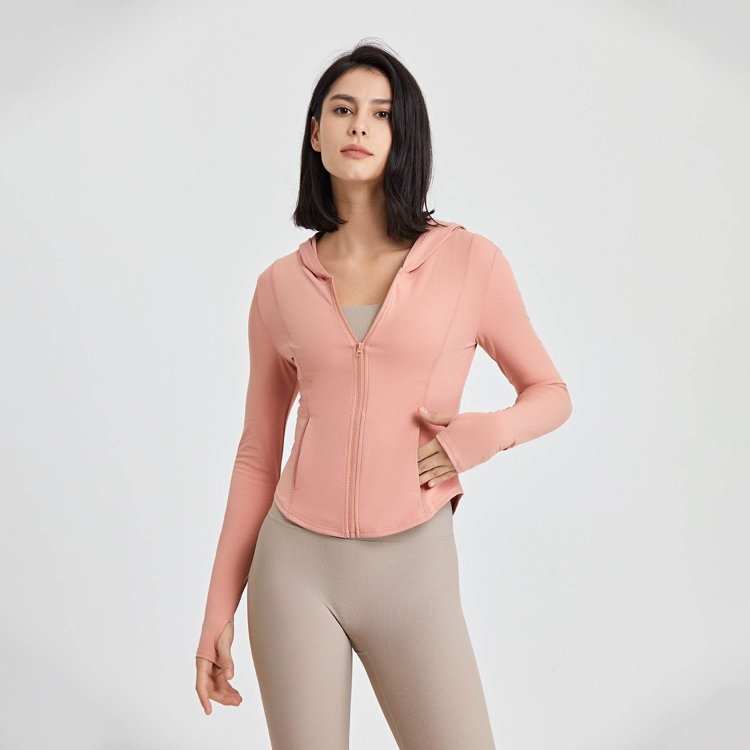 Hooded Running Workout Clothes Top - Mubimart