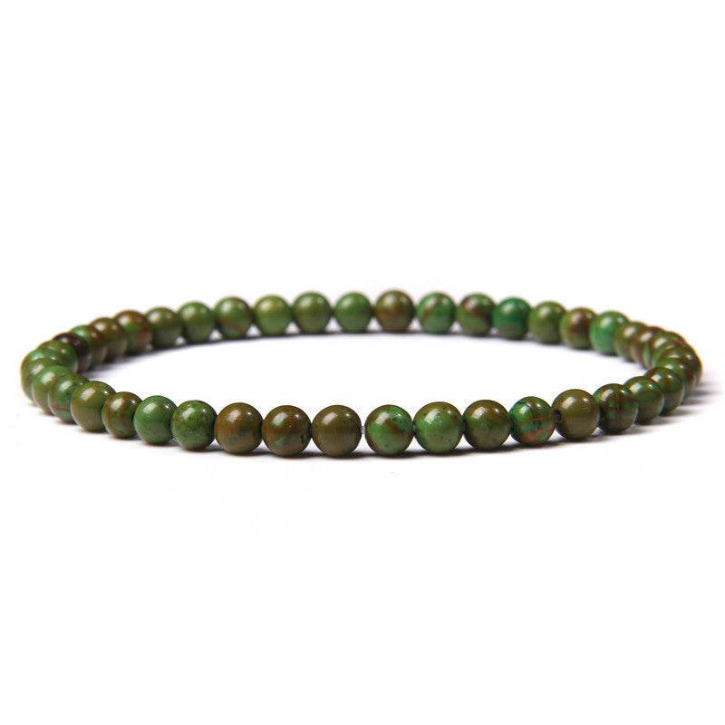 4mm Natural Agate Stone Beads Energy Charm Bracelet For Women - Mubimart