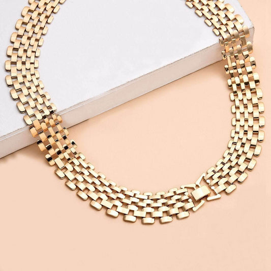 Exaggerated Atmosphere Hollow Chain Necklace Women - Mubimart