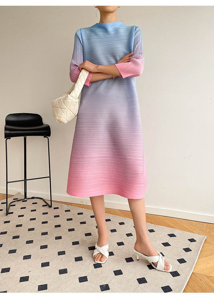 Pleated Plus Size Dress Women - Mubimart