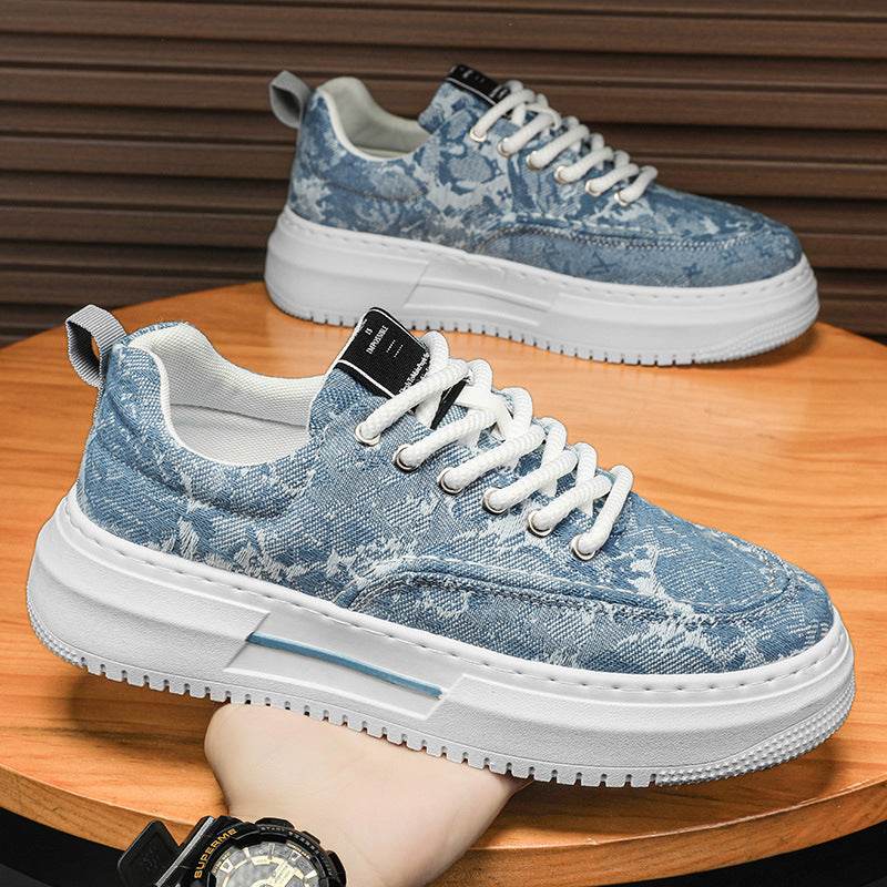 Denim Fashionable Men's Shoes Cloth Thick Bottom Increased Comfort - Mubimart