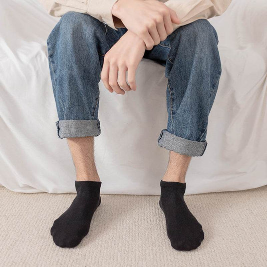 Shallow Mouth Low Cut Thin Flat Cotton Socks - Mubimart