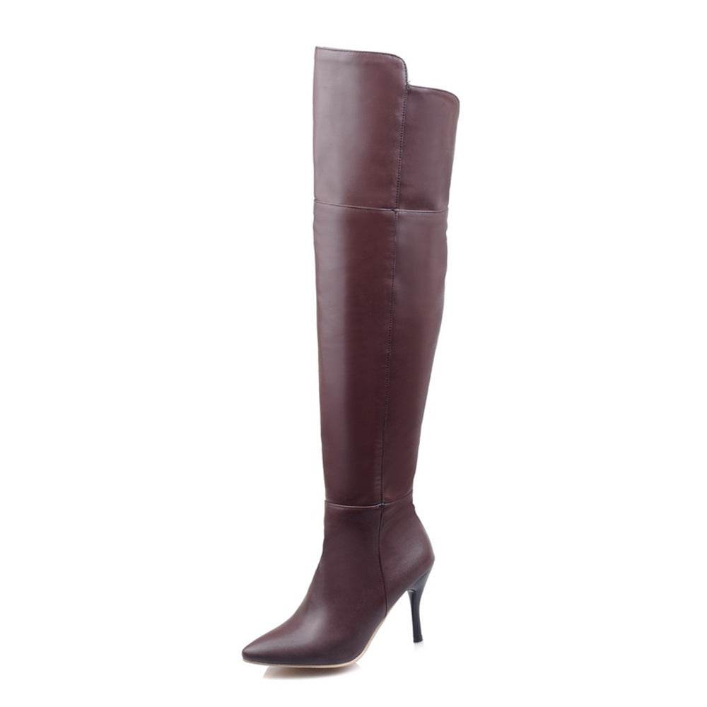 Zip Stiletto Ladies Over-the-knee Boots - Mubimart