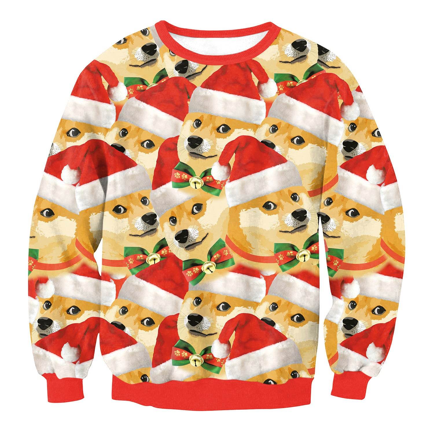 Autumn Winter Fashion Ugly Christmas Sweater Santa Elf Funny Pullover Womens Mens Print Sweaters Tops Clothing - Mubimart