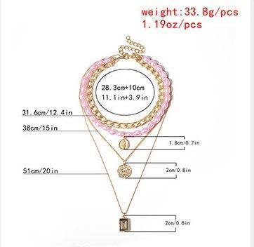 Retro Portrait Jewelry Necklace Women Sweater Chain - Mubimart