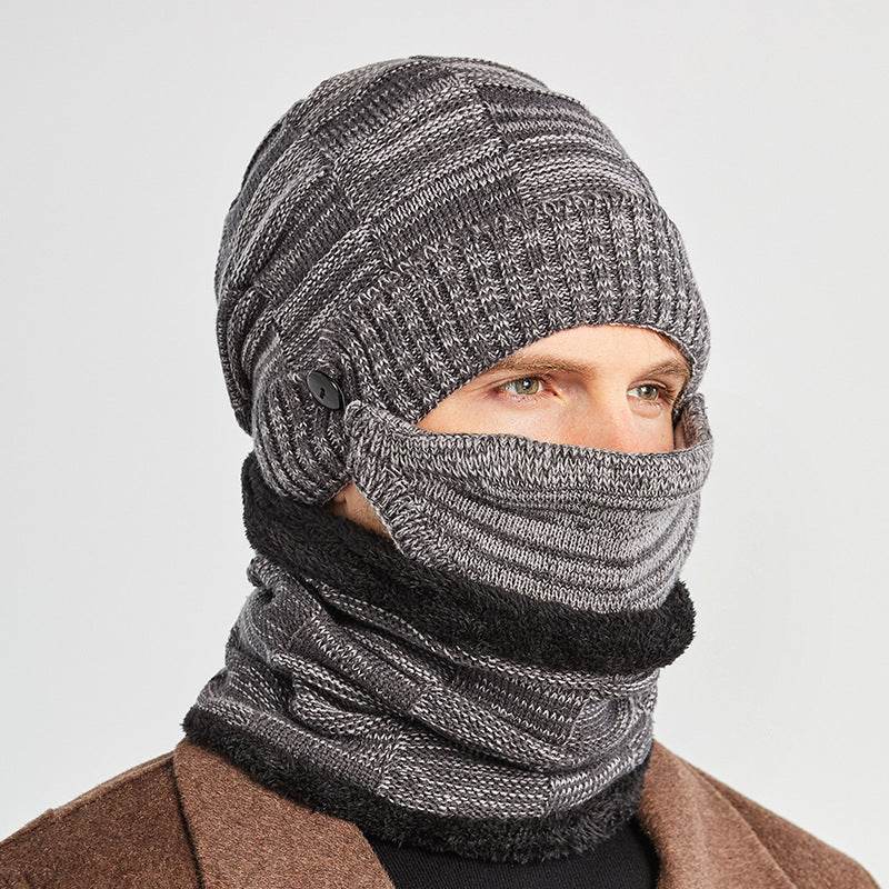 Hat Scarf Mask Three-piece Suit For Men To Keep Warm - Mubimart