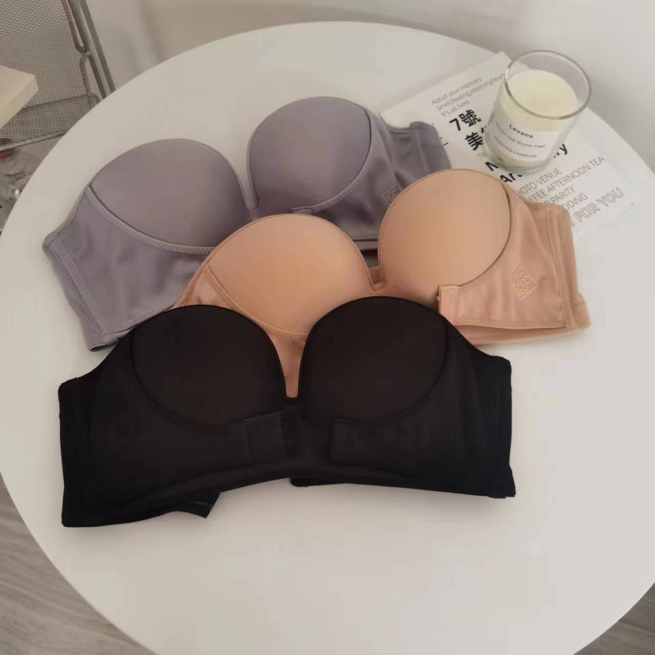 Girl Wireless Push Up Bra Strapless Invisible Sexy Fashion Underwear Female Small Size Thickened - Mubimart - Strapless bra 