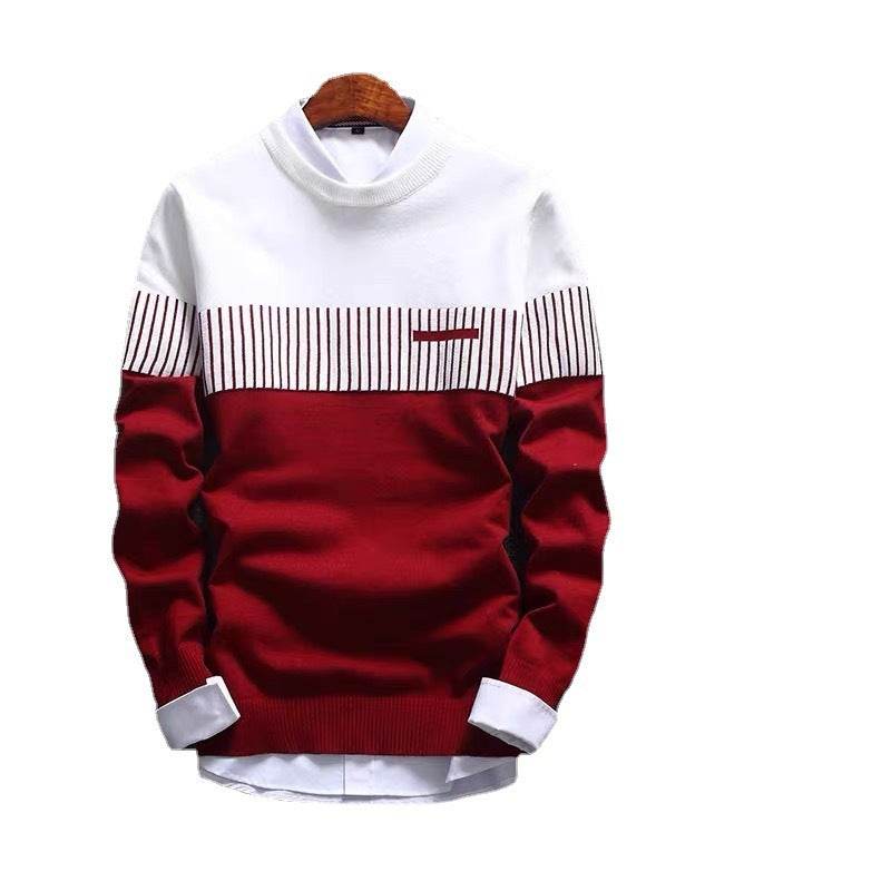Men's Crew Neck Sweater Pullover Sweater - Mubimart