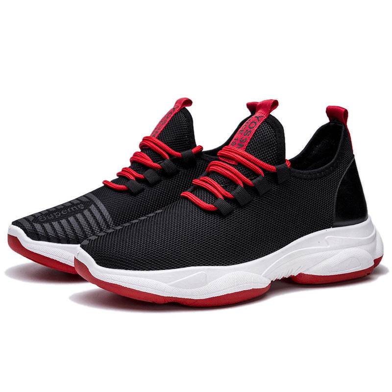 Men Sneakers Black White Sports Shoes - Mubimart