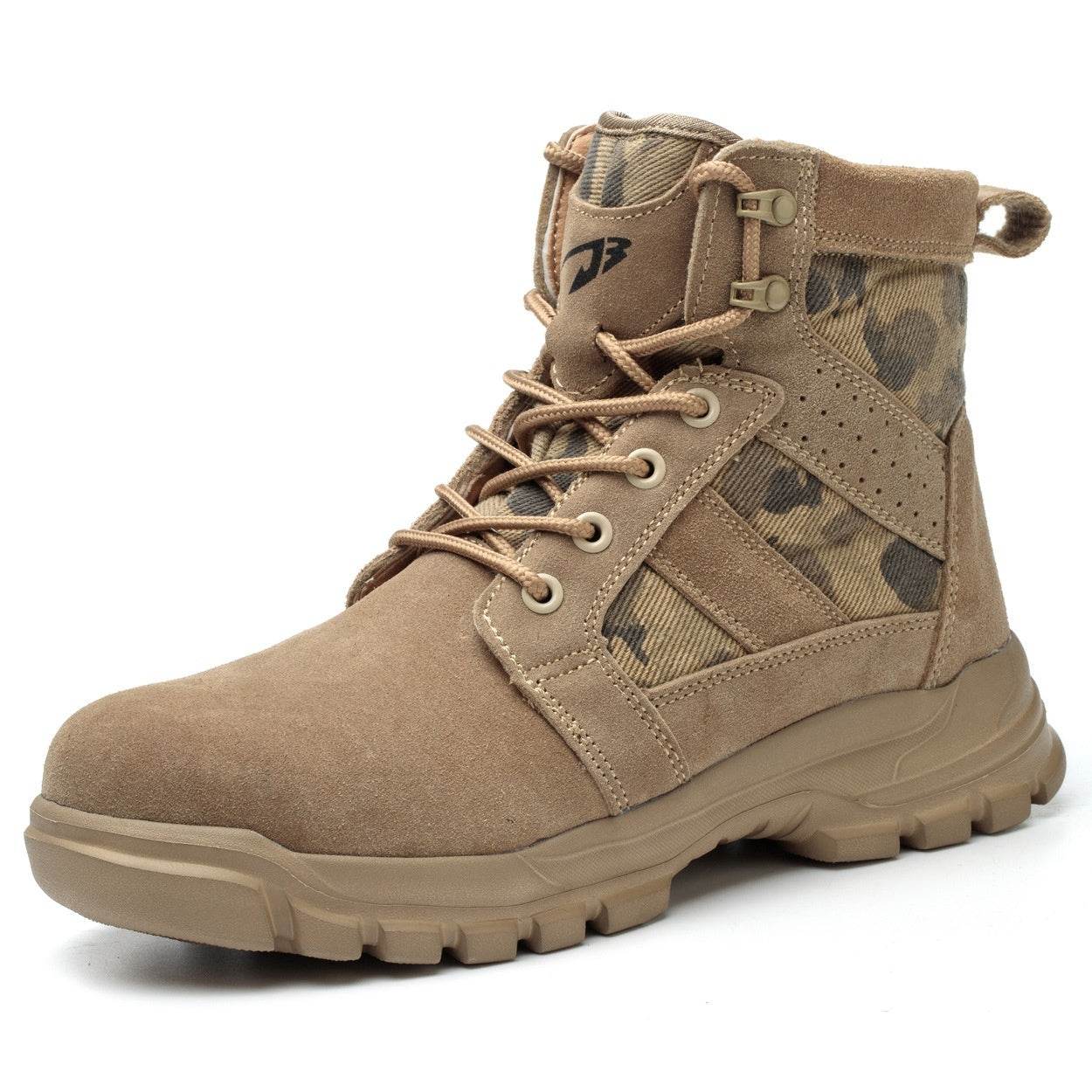 Outdoor Protective Combat Boots Steel Toe Cap Attack Shield And Anti-stab Safety Boots Wear-resistant High-top - Mubimart