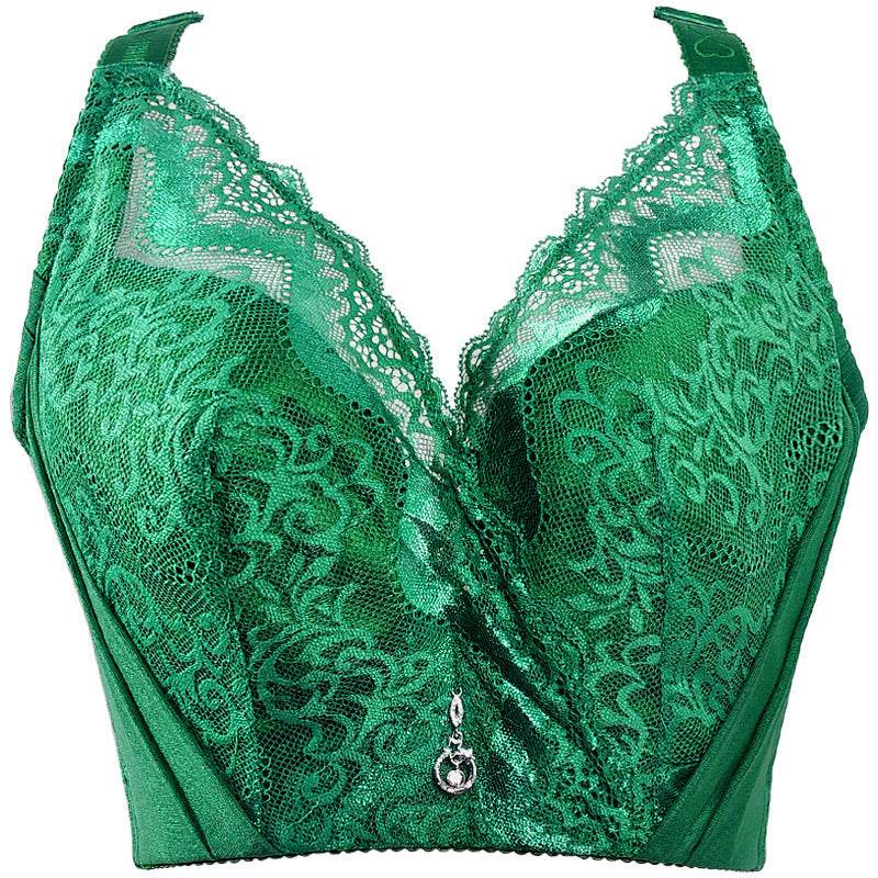 Thin Plus Size Bra Big Chest Small Lace Full Cup Bra - Mubimart