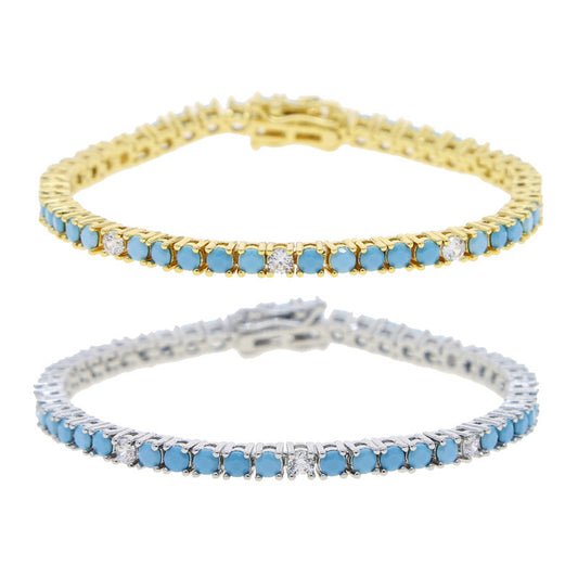 Turquoise Tennis Chain Simple Fashion Zircon Bracelet
