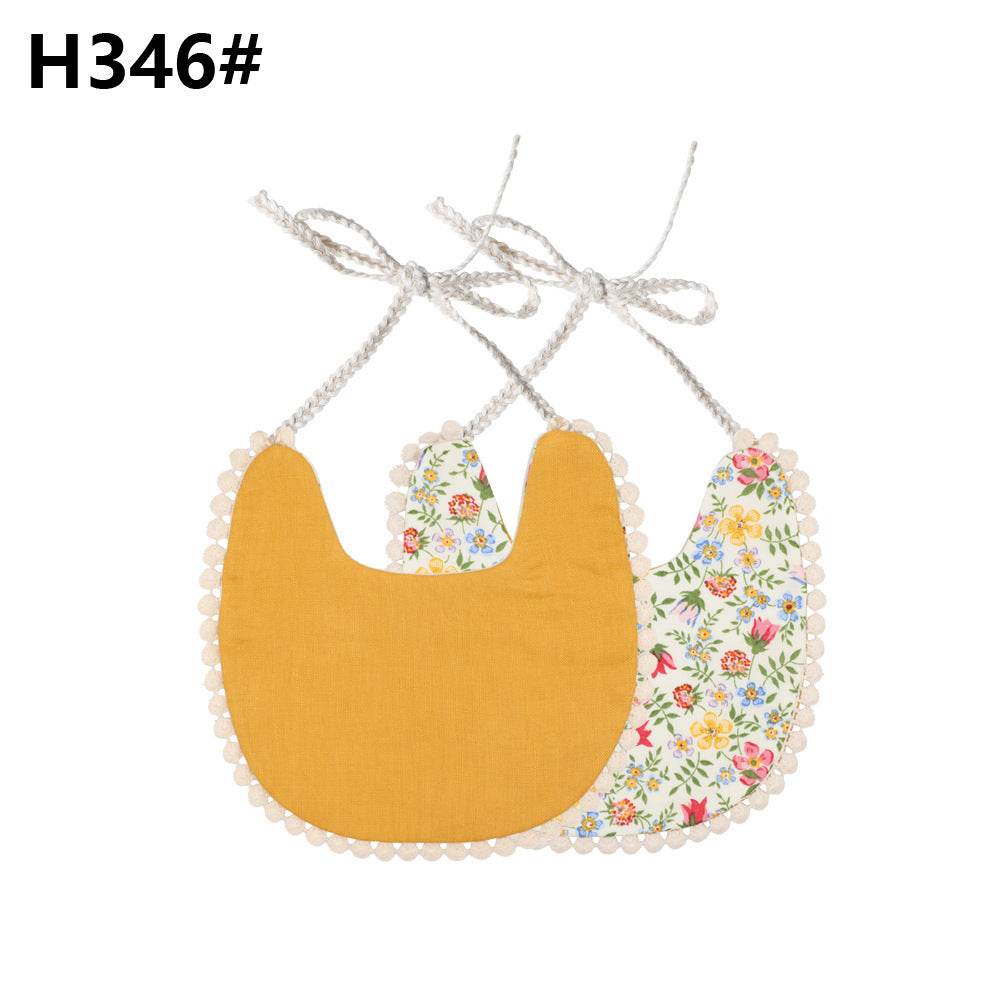Cotton and linen two-layer saliva towel bib bib - Mubimart