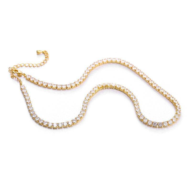 Round Zircon Short Chain Necklace For Women - Mubimart