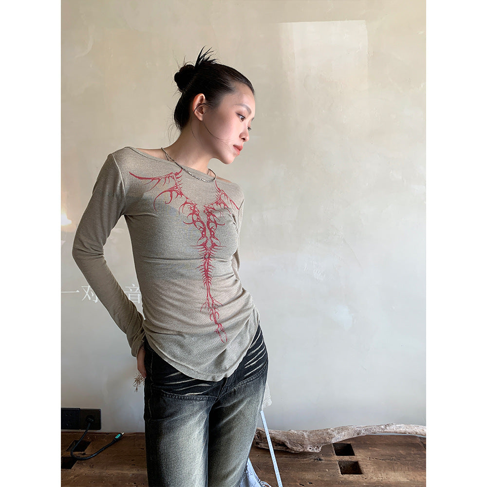 Reverse Semi-transparent T-shirt For Women