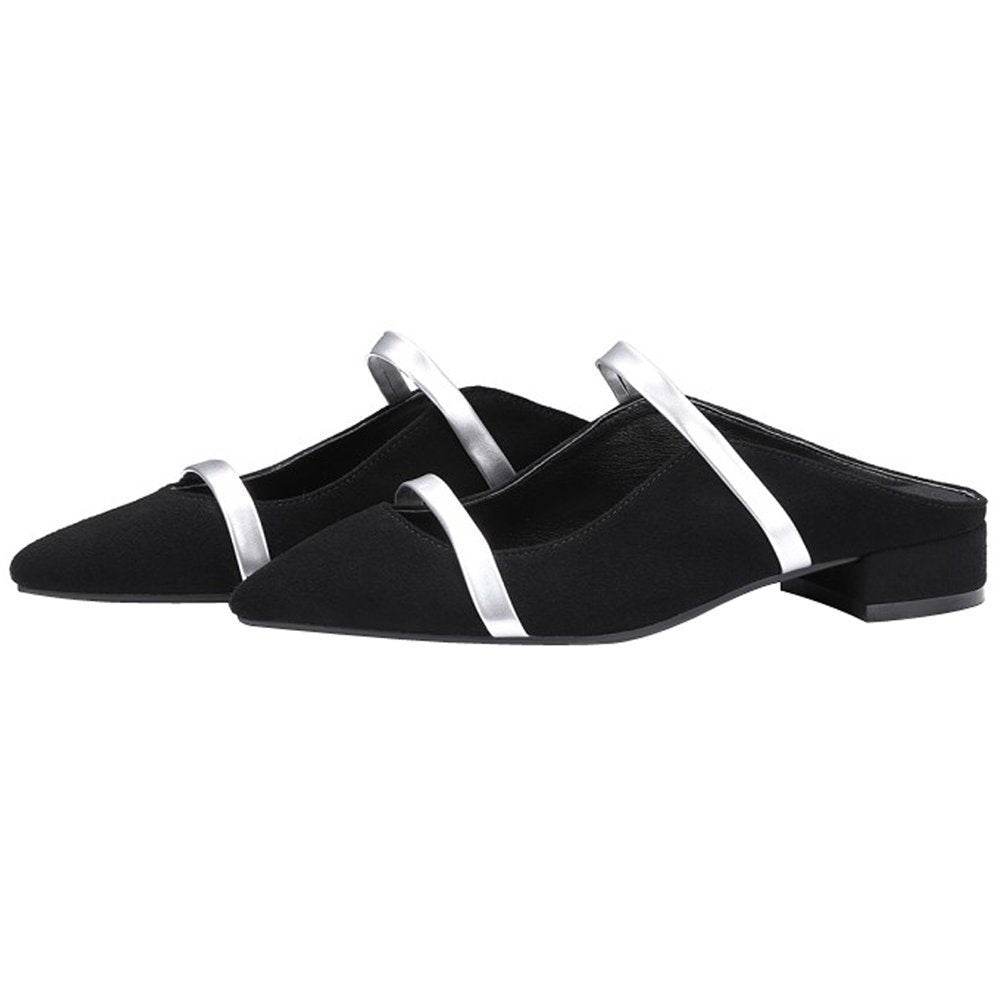 Pointed Toe Strap Flat Casual Shoes - Mubimart