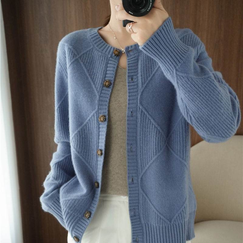 Lazy Plus Size Cardigan Net Red Sweater Coat - Mubimart