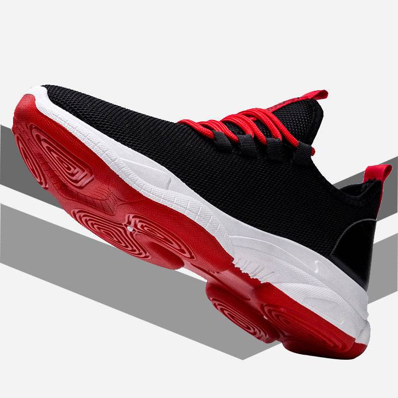 Men Sneakers Black White Sports Shoes - Mubimart