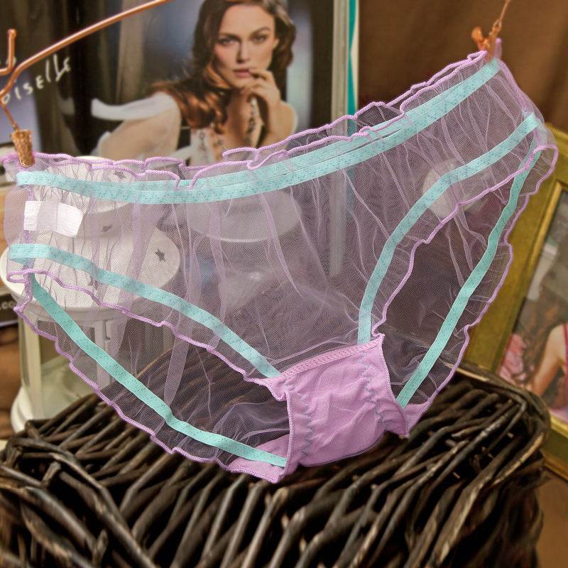 Popular Mesh Transparent Women's Underwear Lightweight Breathable Lace Briefs Women's Pants Pure Cotton Crotch Underwear For Women - Mubimart